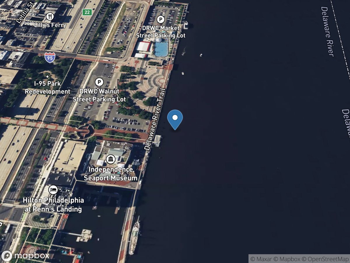 Delaware River at Penn's Landing, Philadelphia, PA location