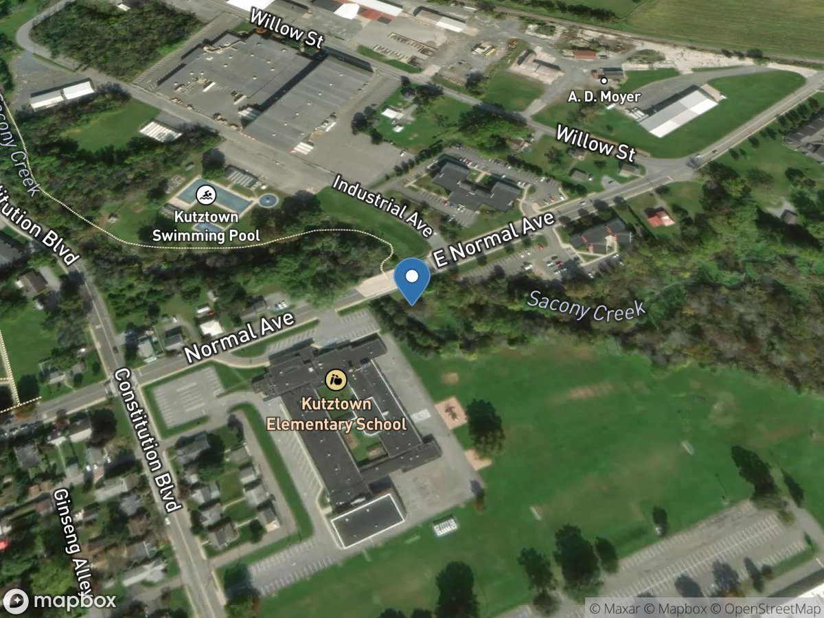 Sacony Creek at Normal Avenue at Kutztown, PA location