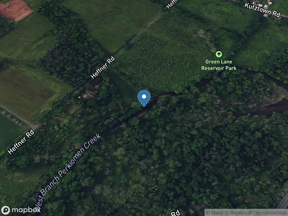 West Branch Perkiomen Creek at Hillegass, PA location