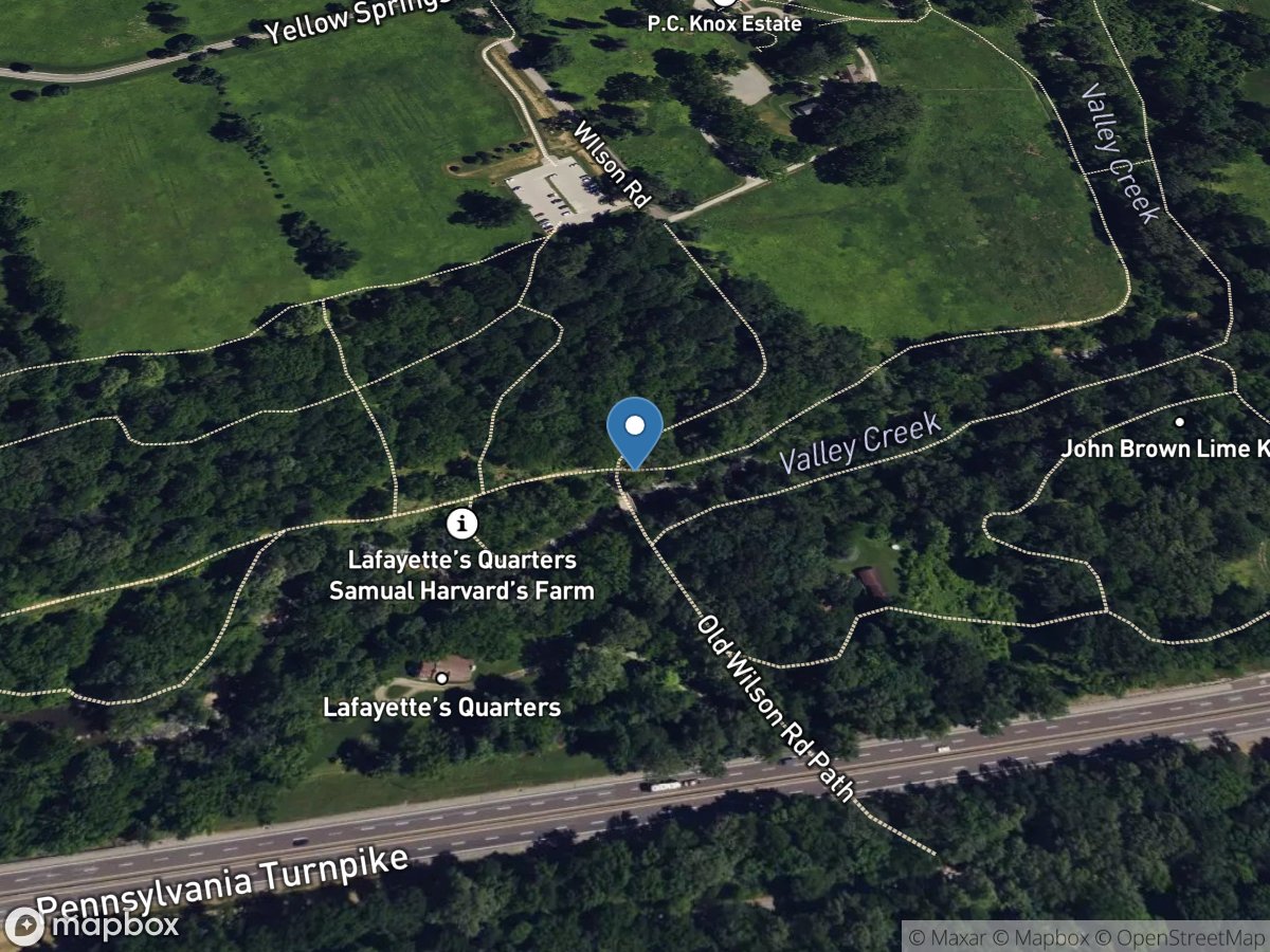 Valley Creek at Wilson Road near Valley Forge, PA location