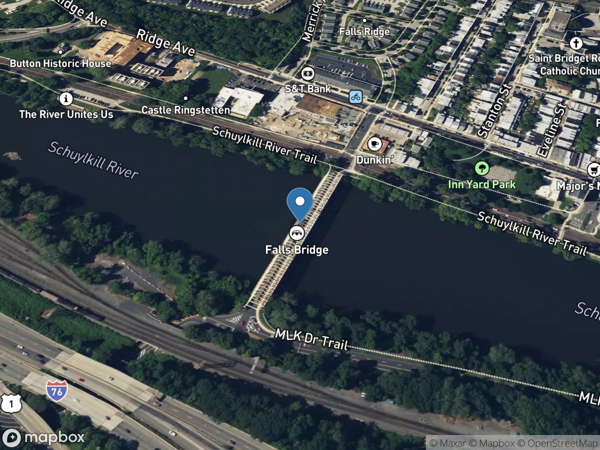 Schuylkill River at Falls Bridge, Philadelphia, PA location