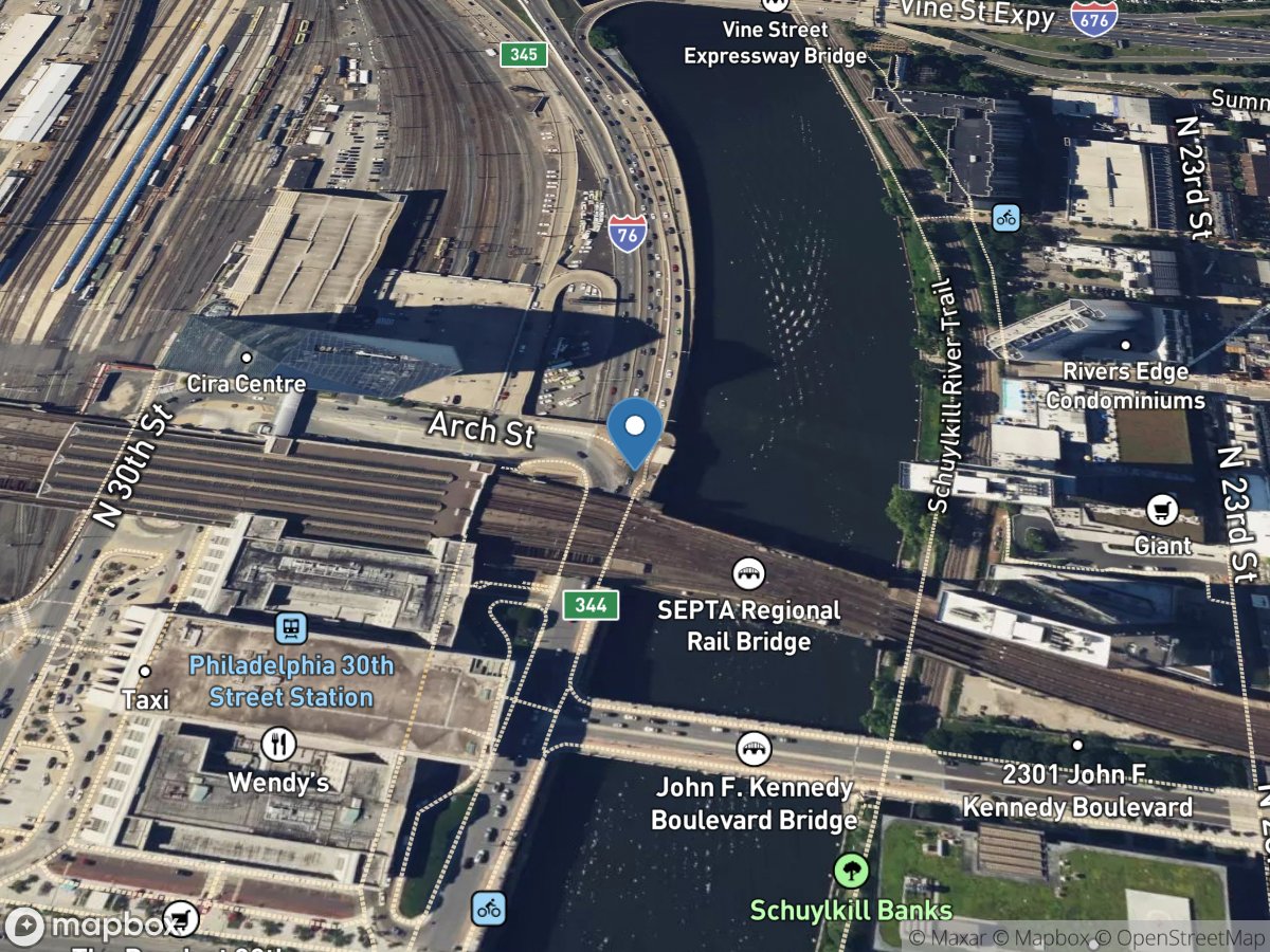 Schuylkill River near 30th Street at Philadelphia, PA location