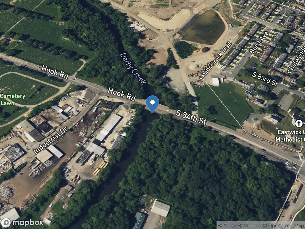 Darby Creek at 84th Street Bridge at Eastwick,PA location