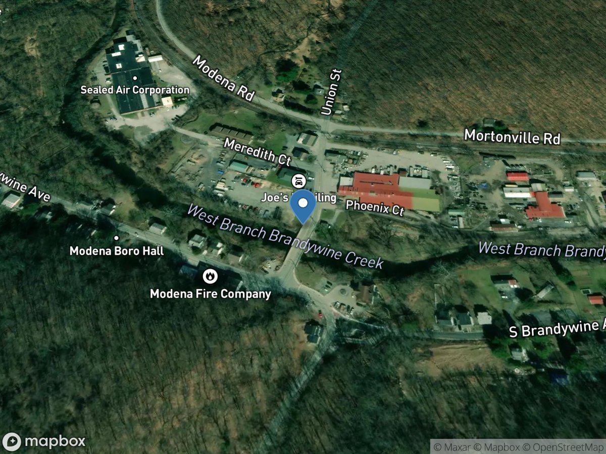 West Branch Brandywine Creek at Modena, PA location