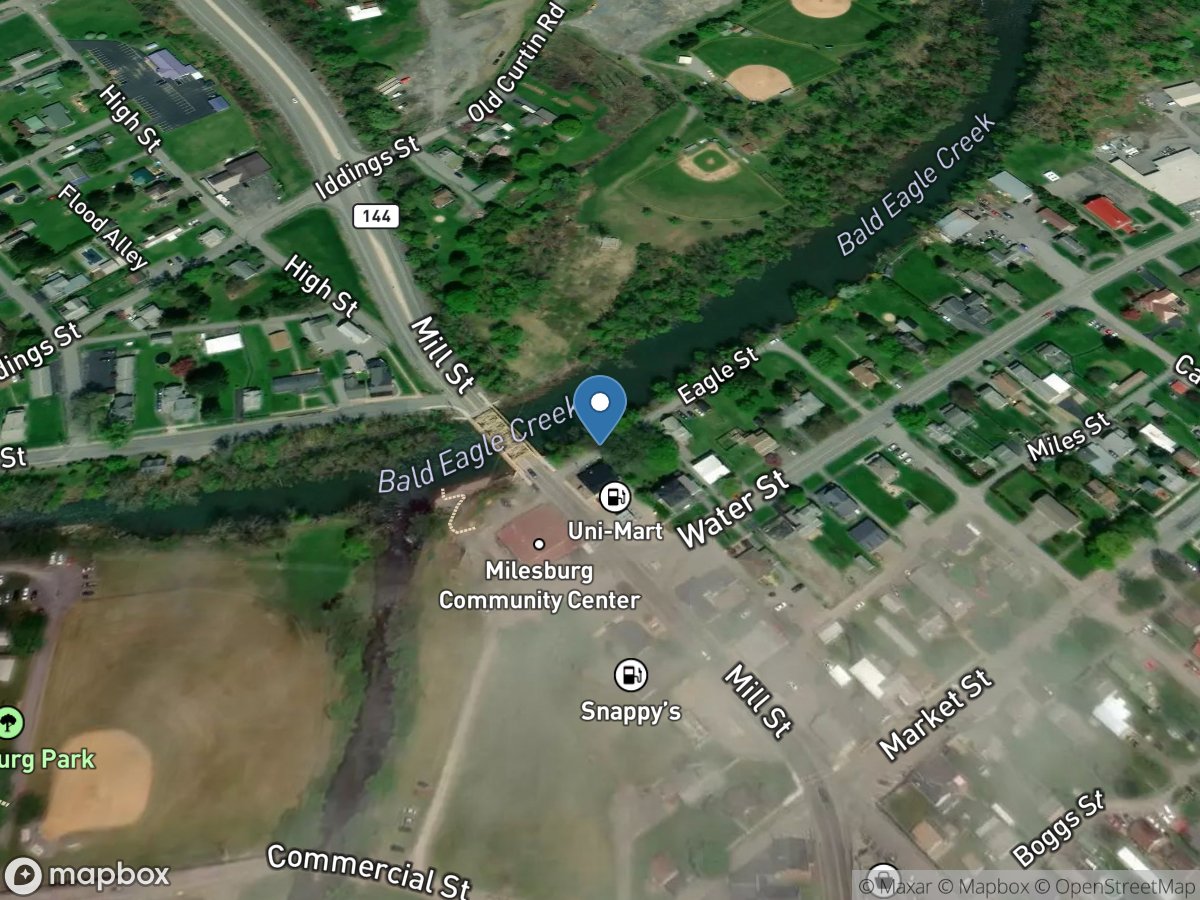 Bald Eagle Creek bl Spring Creek at Milesburg, PA location