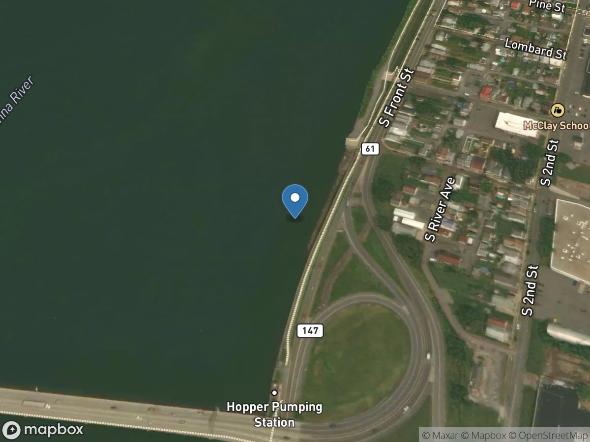 Susquehanna River above Dam at Sunbury, PA location