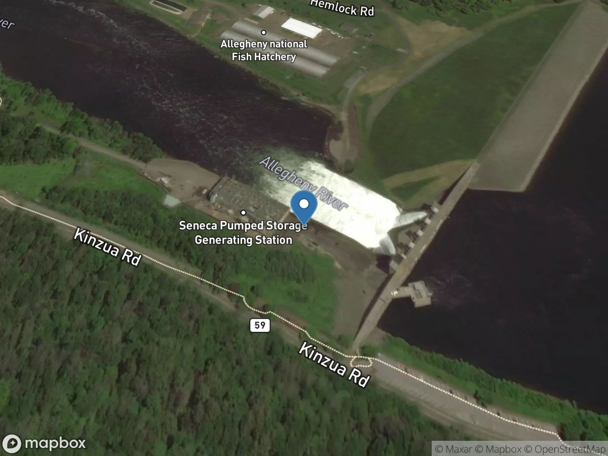 Allegheny River below Kinzua Dam at Big Bend, PA location