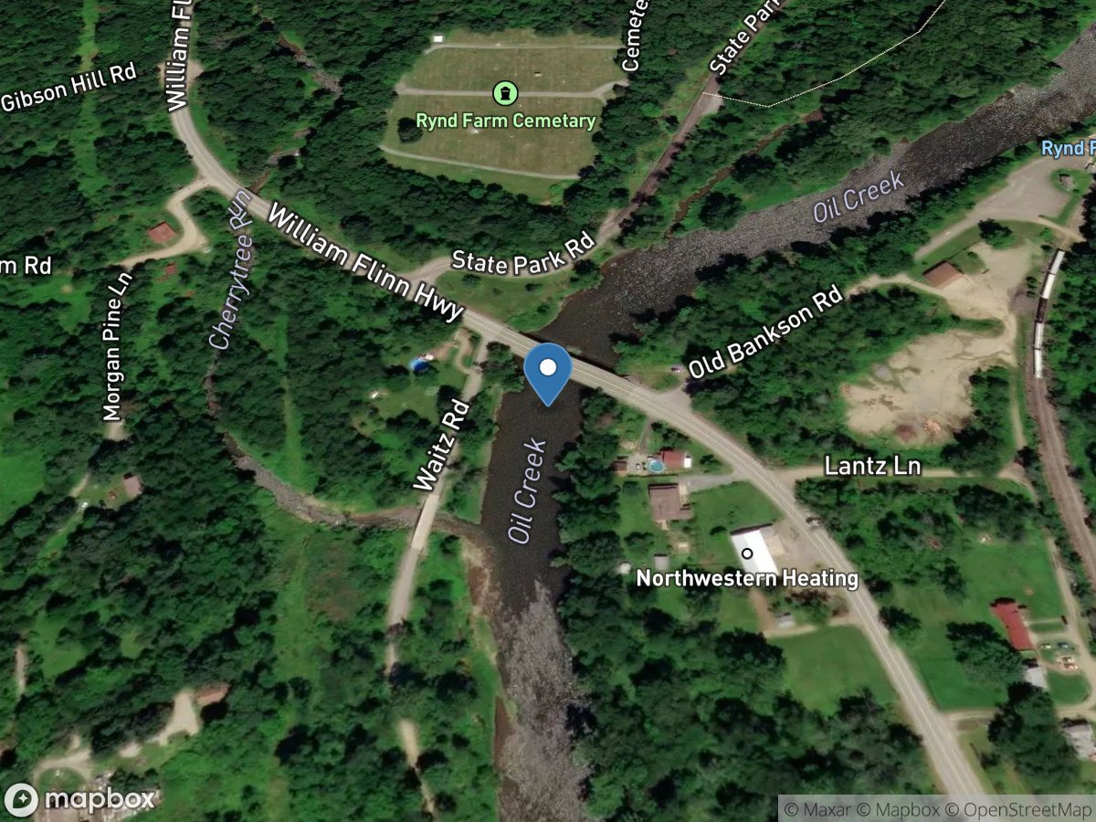 Oil Creek at Rouseville, PA location