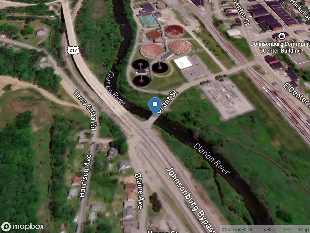 Clarion River at Johnsonburg, PA location