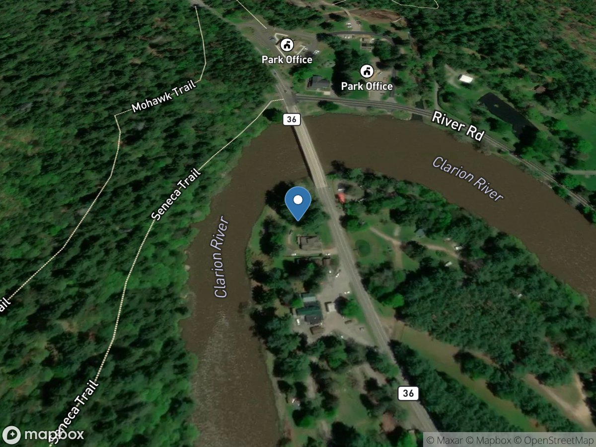 Clarion River at Cooksburg, PA location