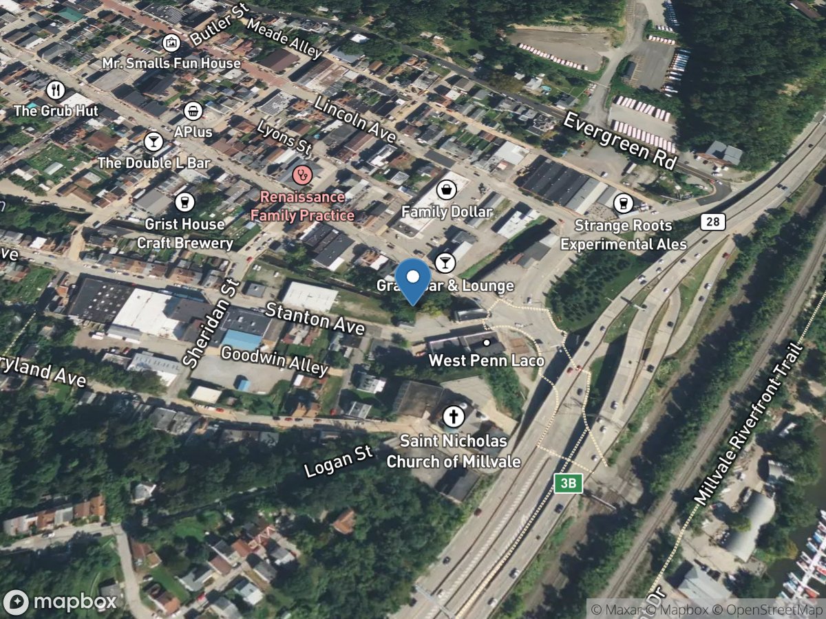 Girtys Run above Grant Avenue at Millvale, PA location