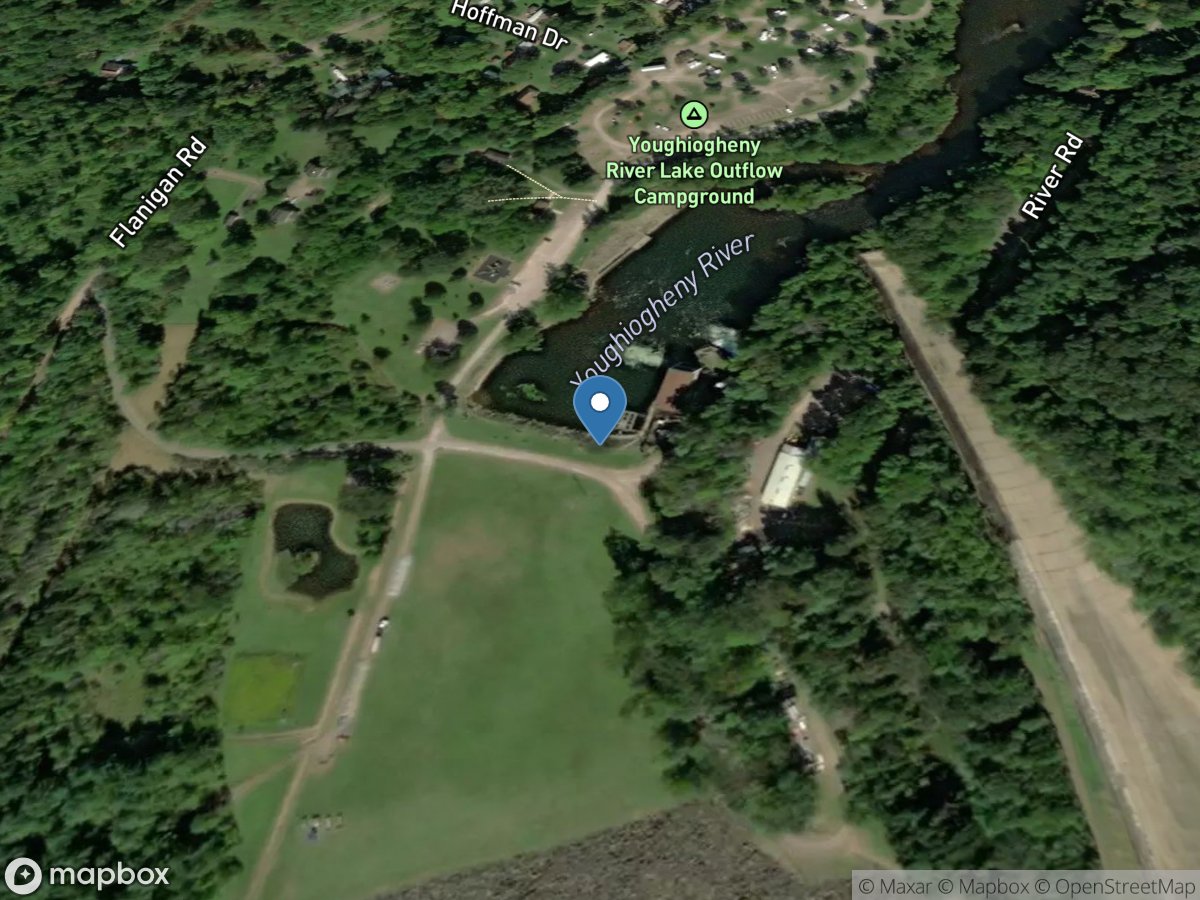 Youghiogheny River at dam outlet tunnel near Confluence location