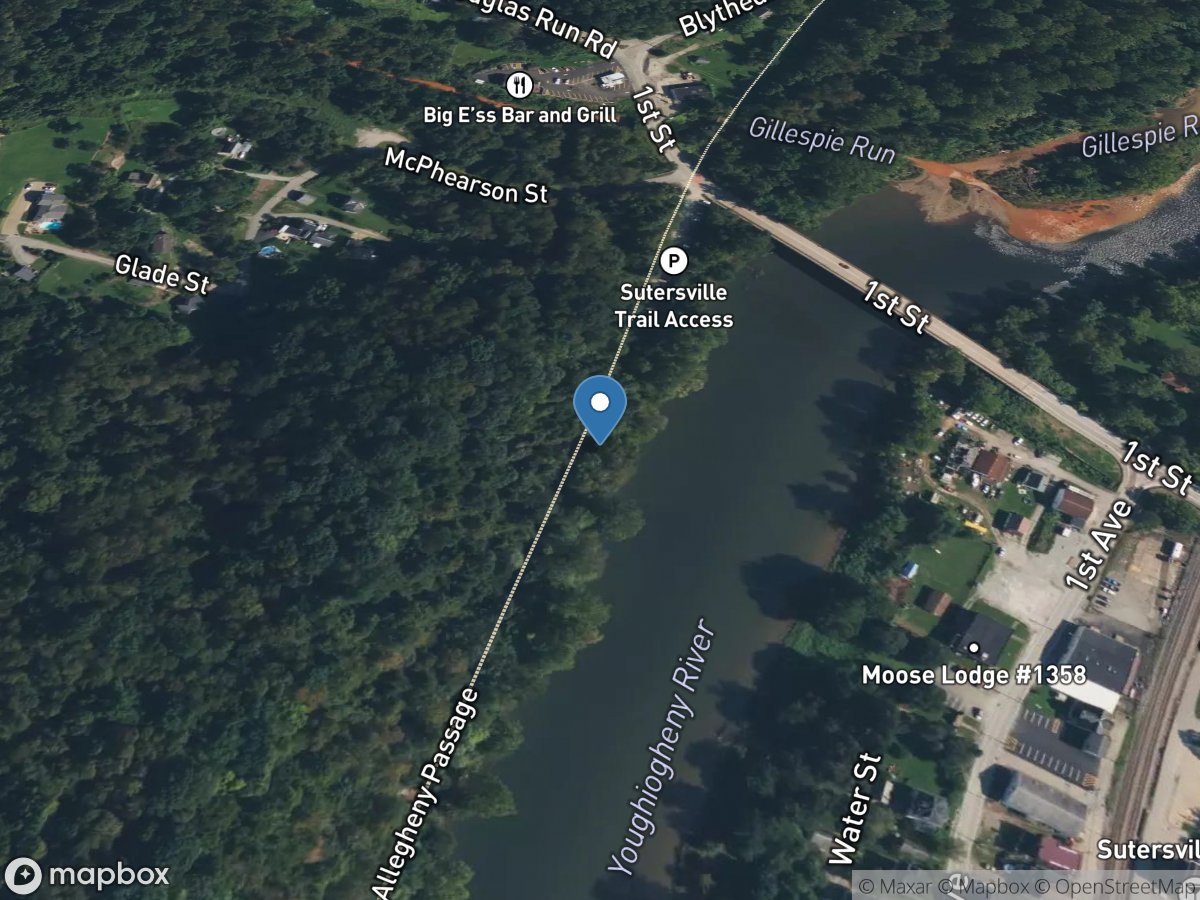 Youghiogheny River at Sutersville, PA location