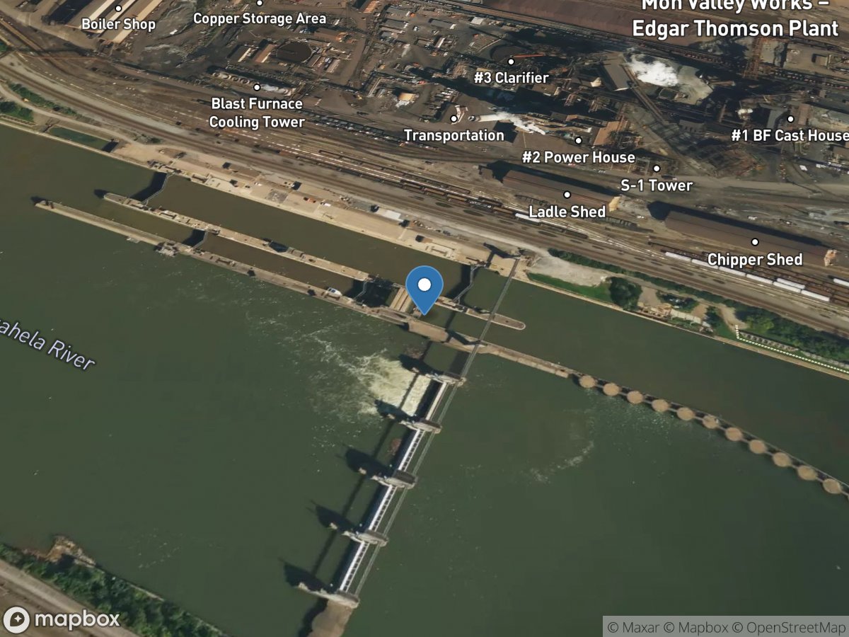 Monongahela River at Braddock, PA location