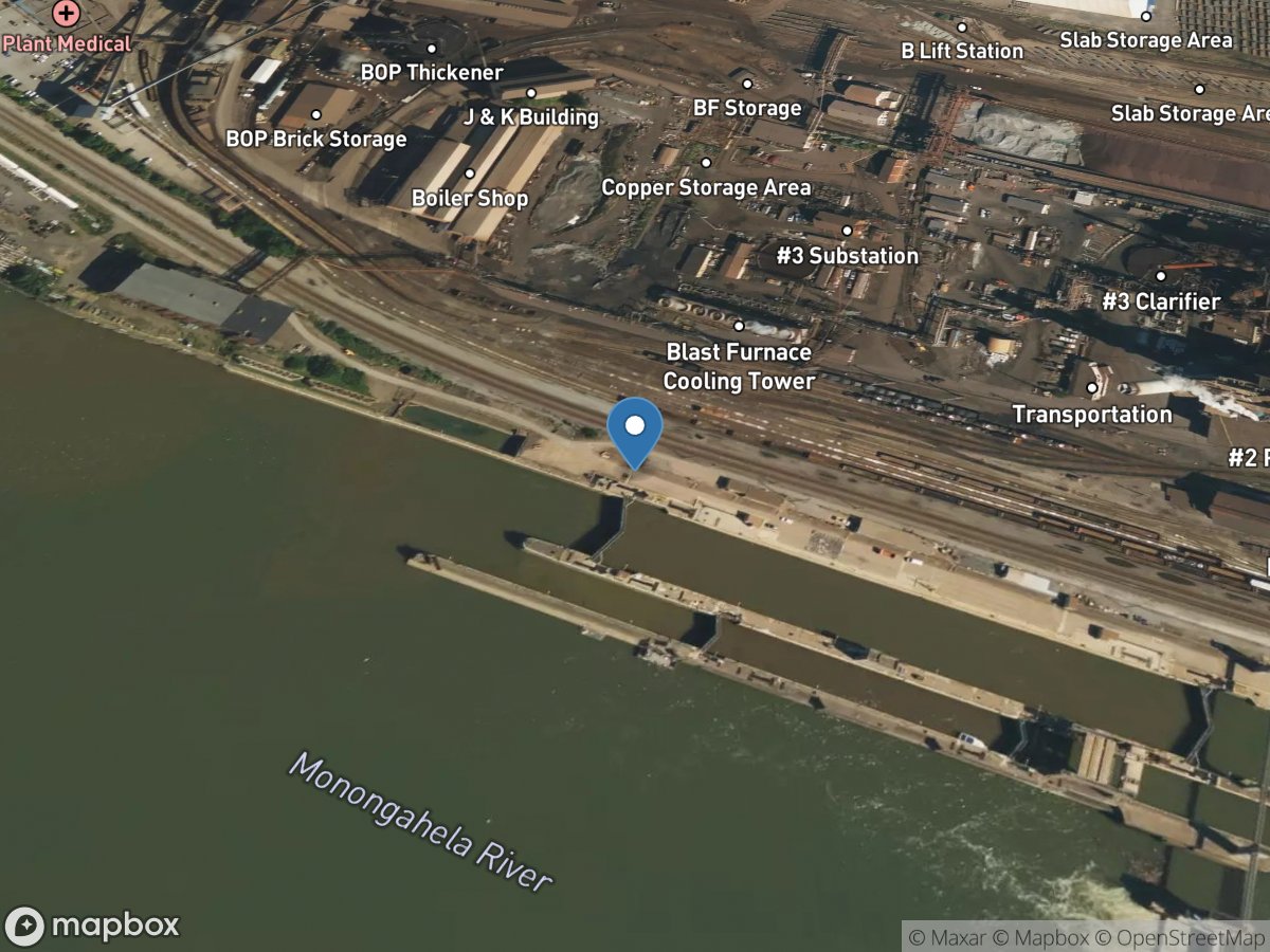 Monongahela River at L&D2 Lower Pool at Braddock, PA location