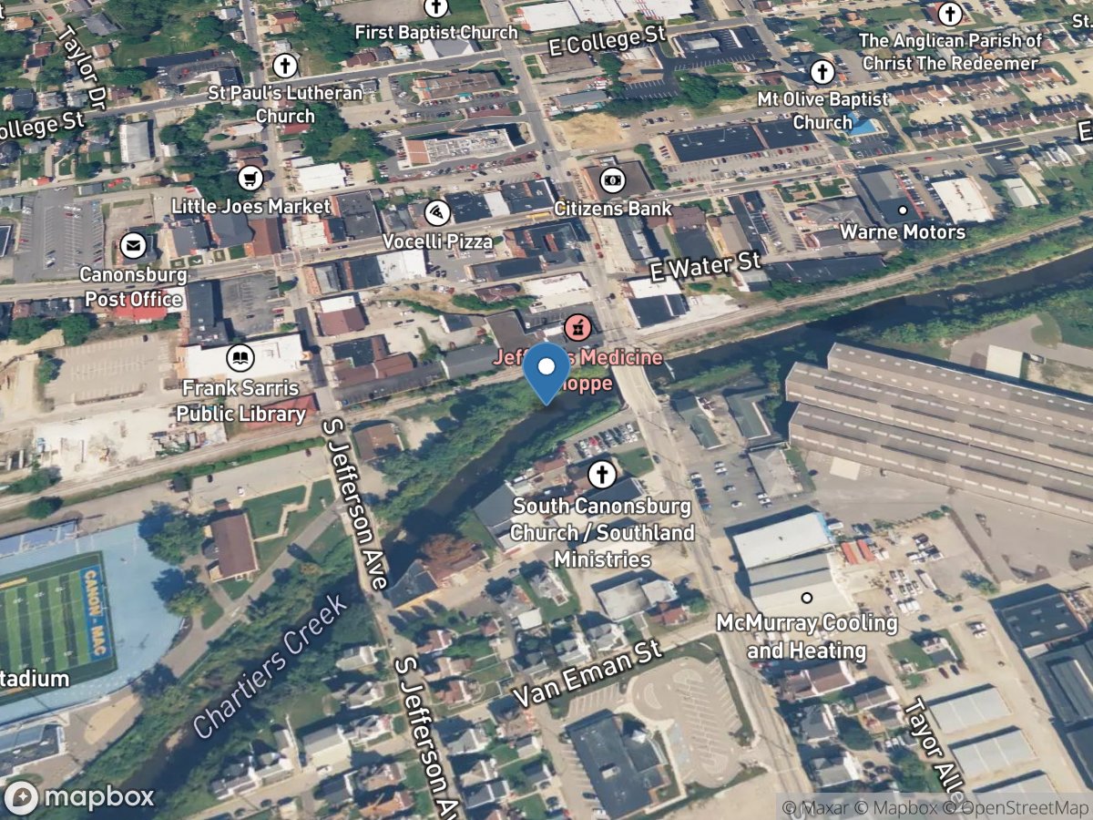 Chartiers Creek at Canonsburg, PA location