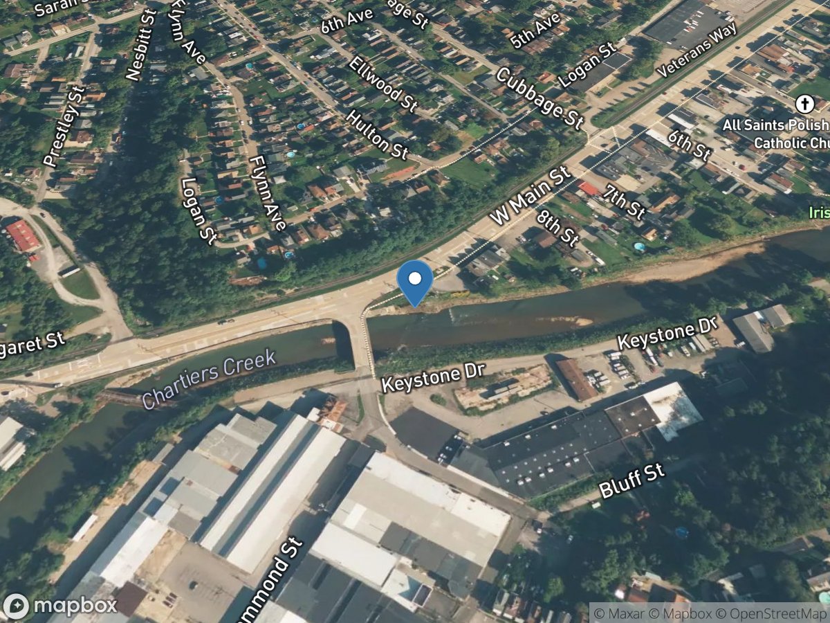 Chartiers Creek at Carnegie, PA location