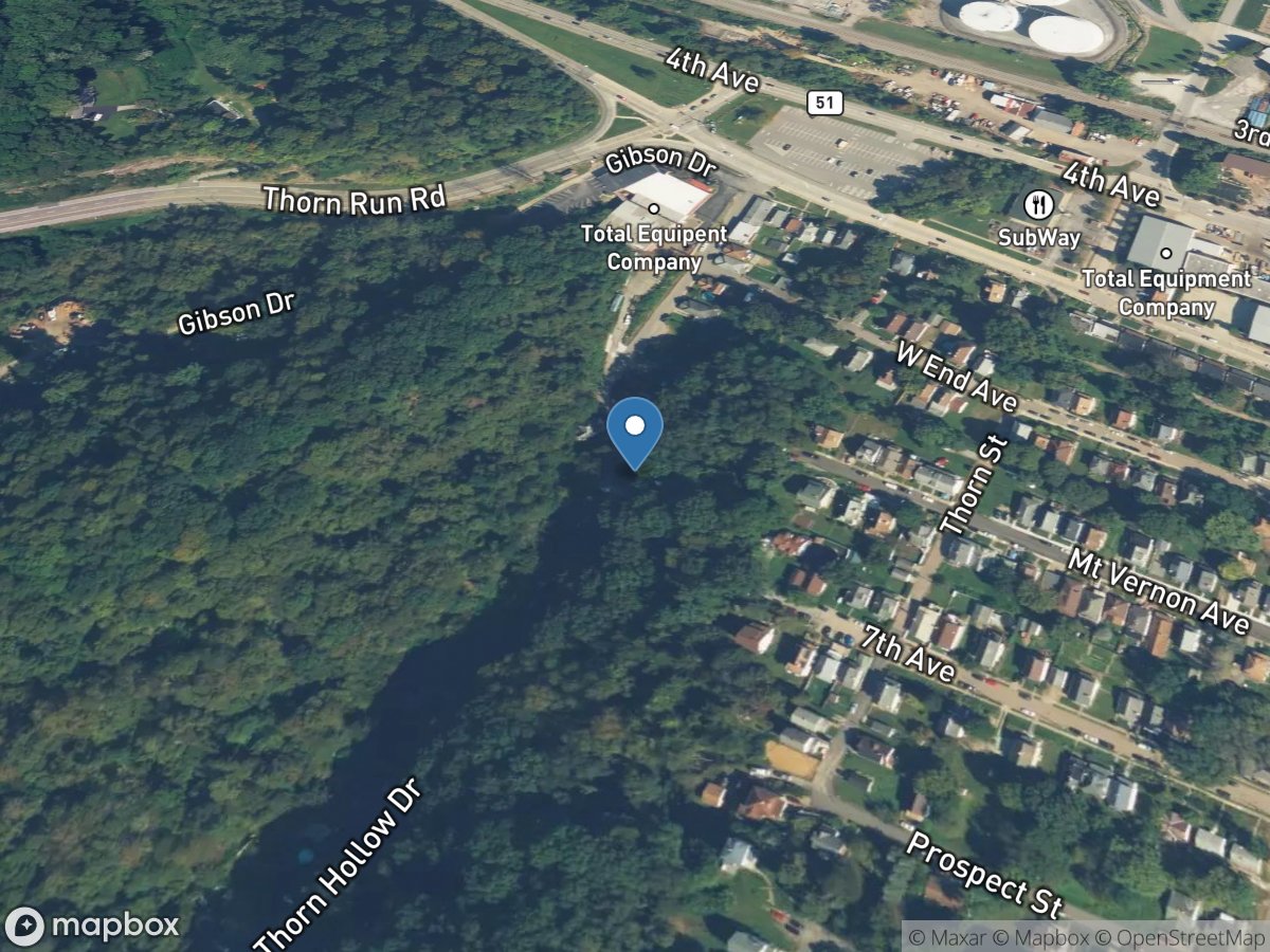 Thorn Run at Thorn Hollow Drive near Coraopolis PA location