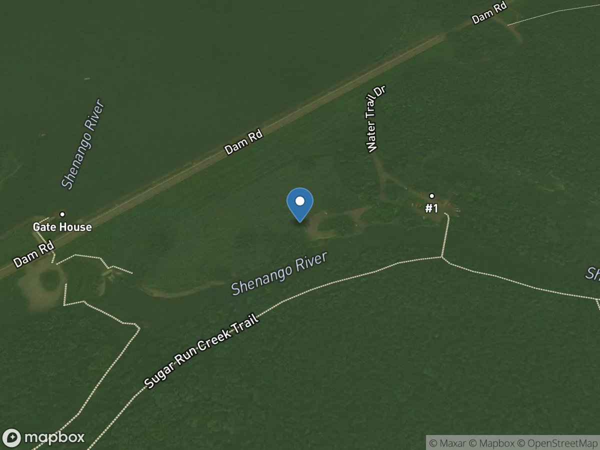 Shenango River at Pymatuning Dam, PA location