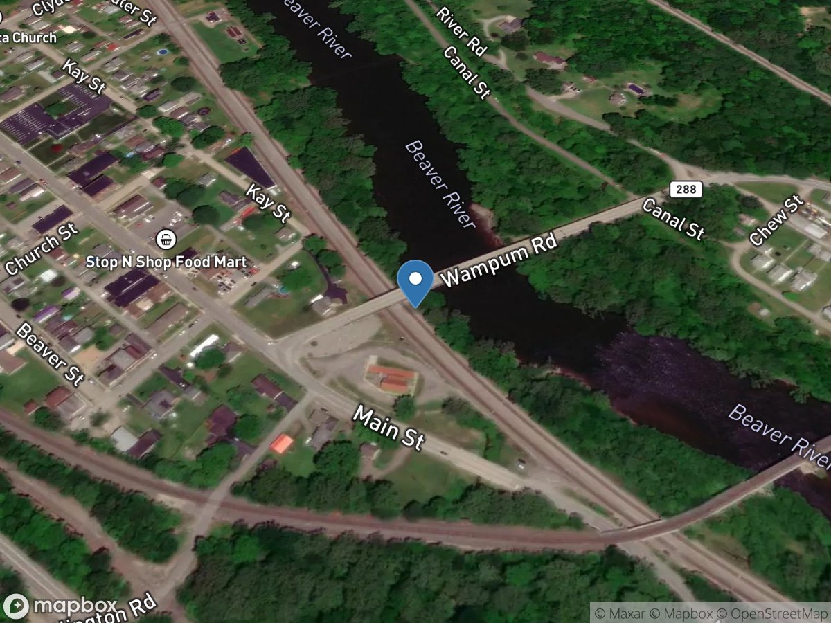 Beaver River at Wampum, PA location