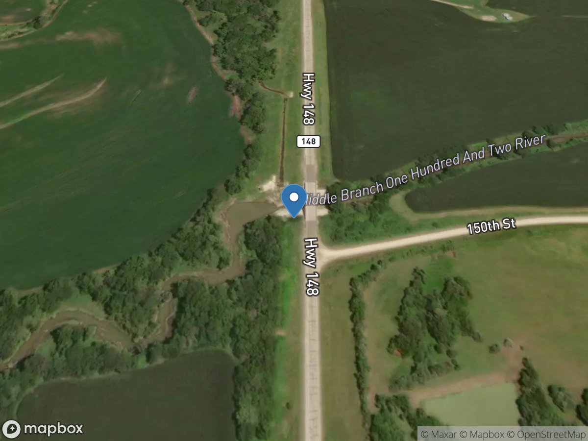 Middle Branch 102 River near Gravity, IA location