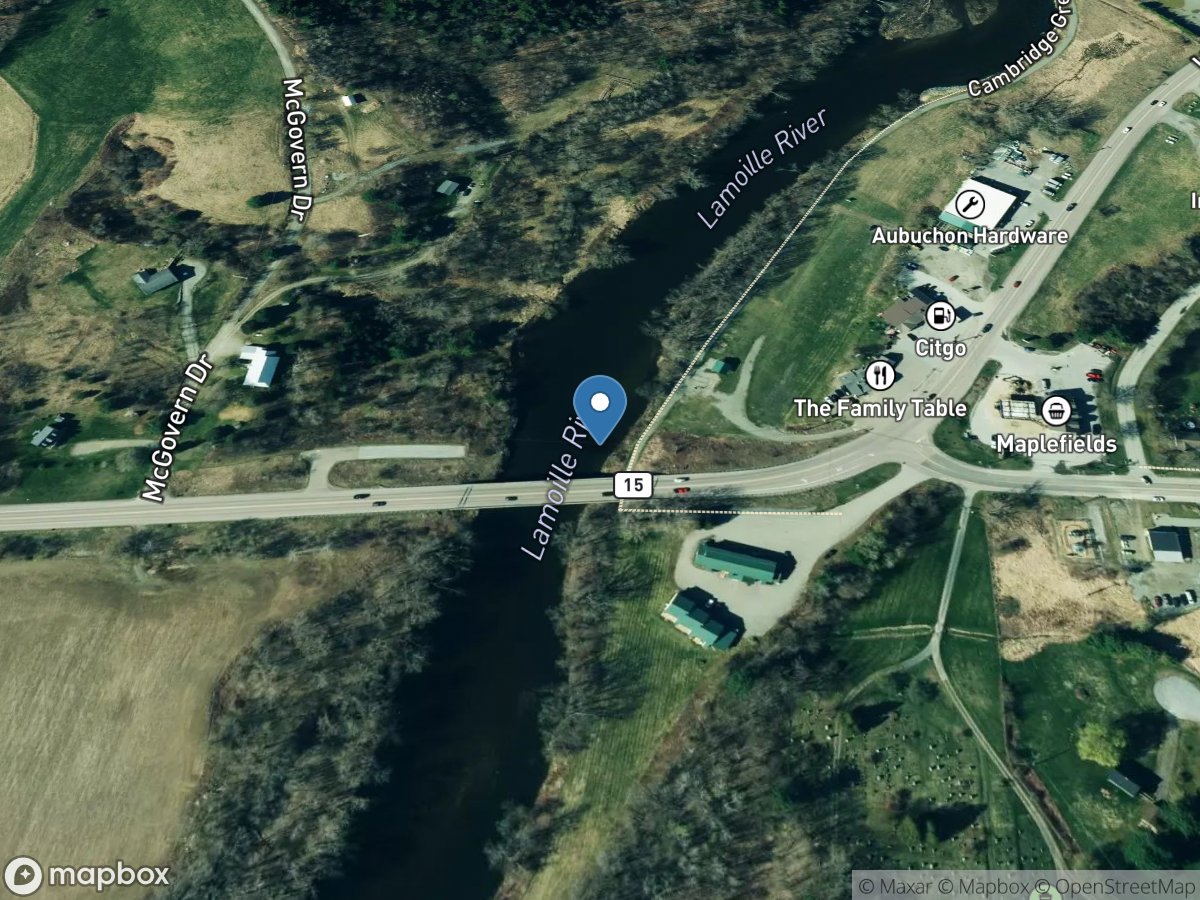 Lamoille River at Jeffersonville, VT location