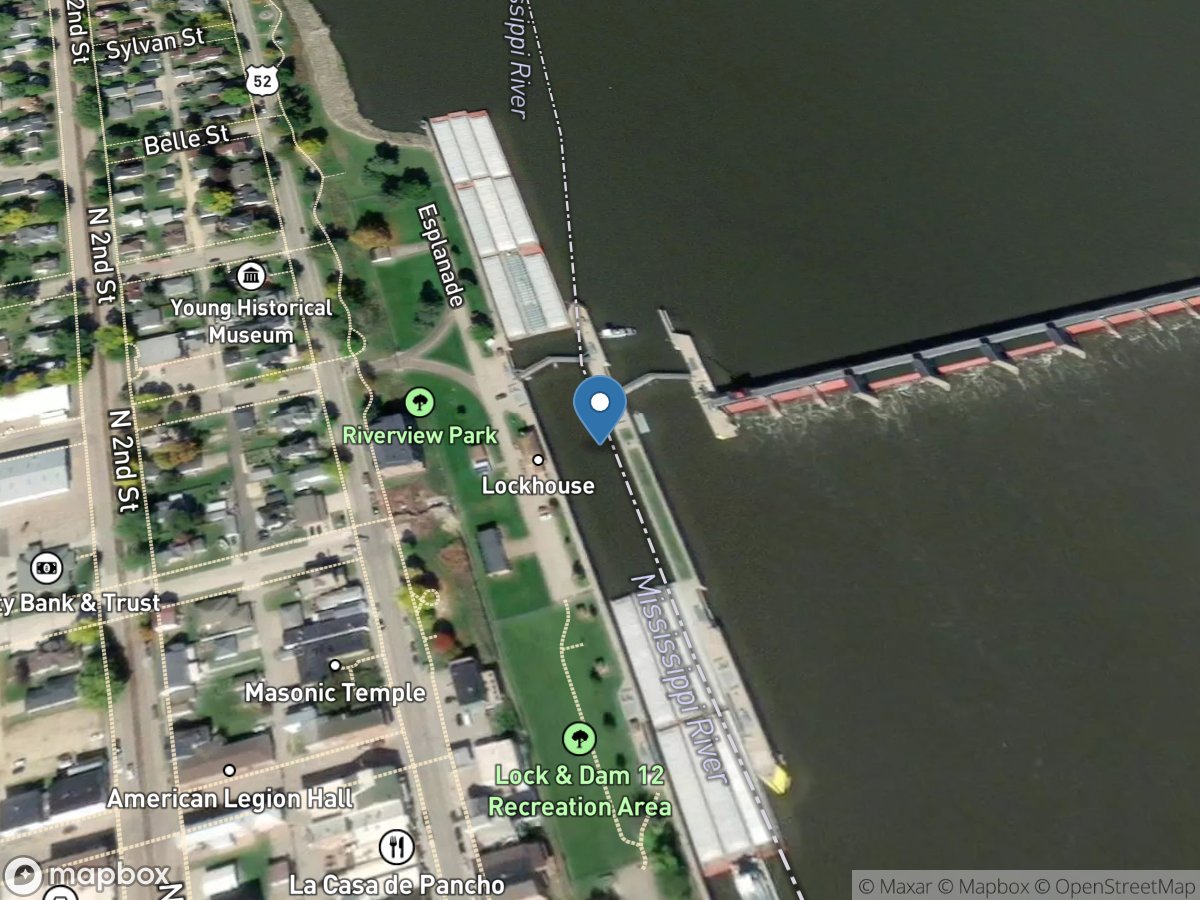 Mississippi River at Lock & DAM 12 (corps) location