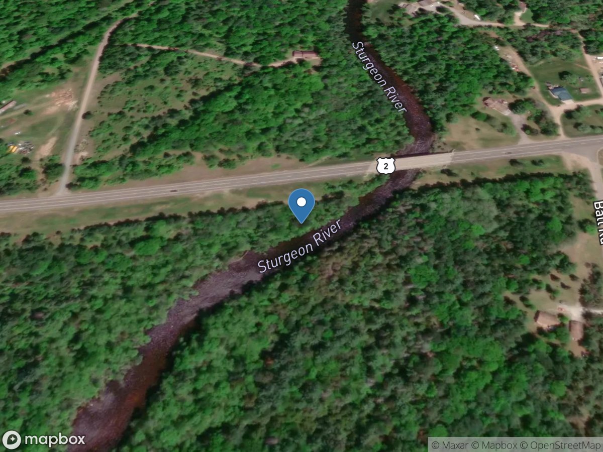 Sturgeon River at US HWY-2 at Loretto, MI location