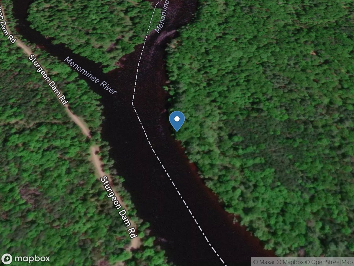 Menominee River near Vulcan, MI location