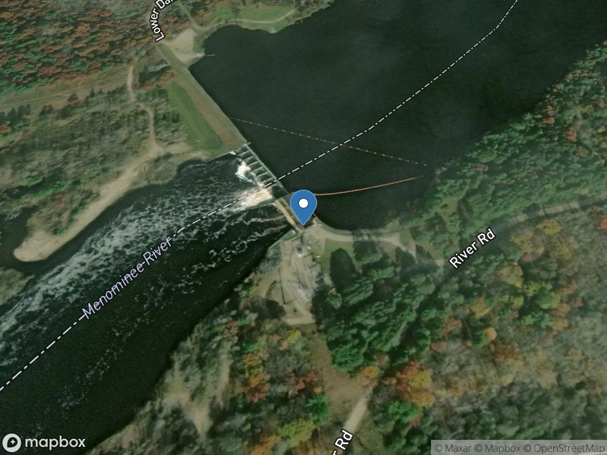 Menominee River at White Rapids DAM near Banat, MI location
