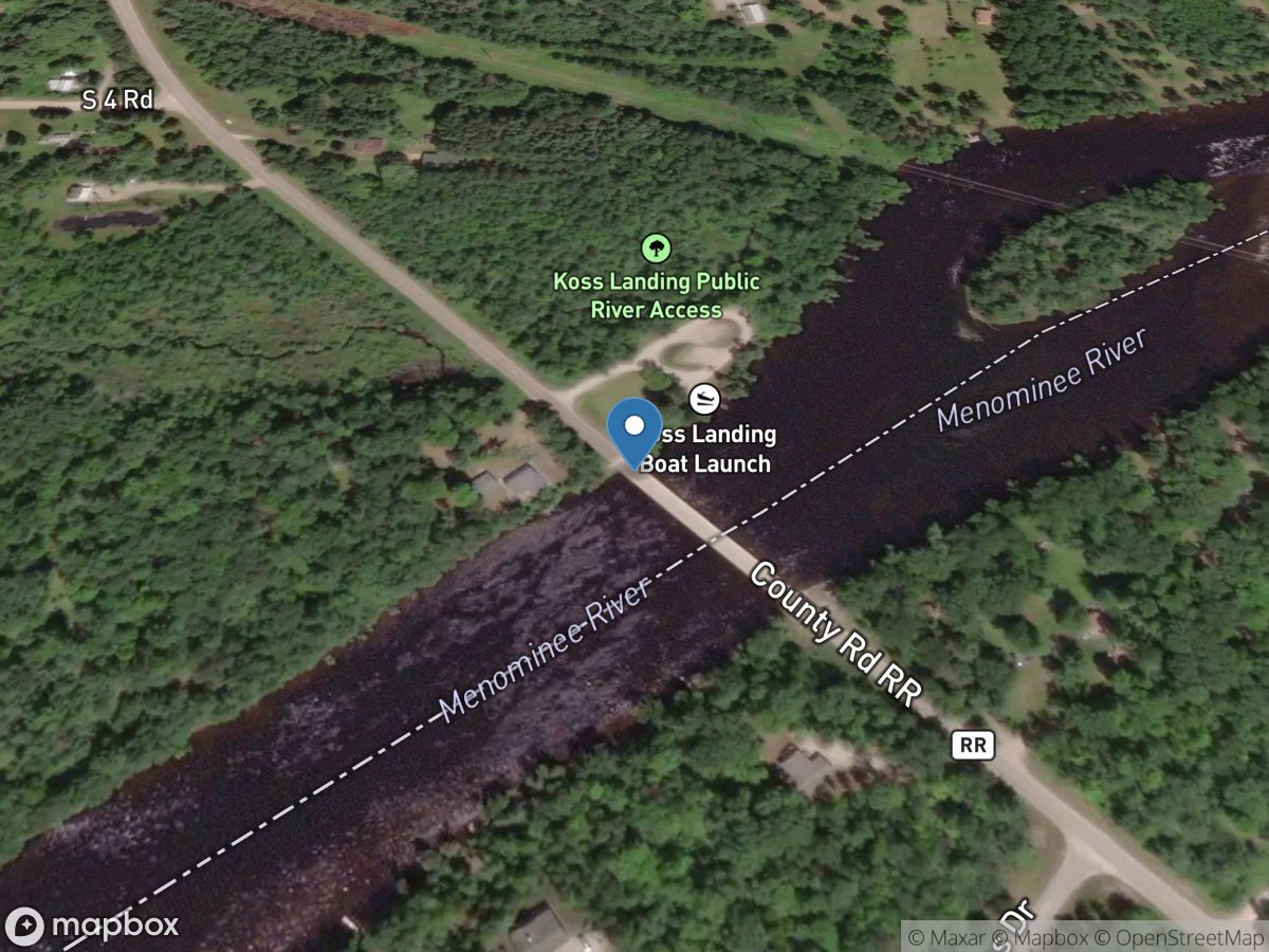 Menominee River at Koss, MI location