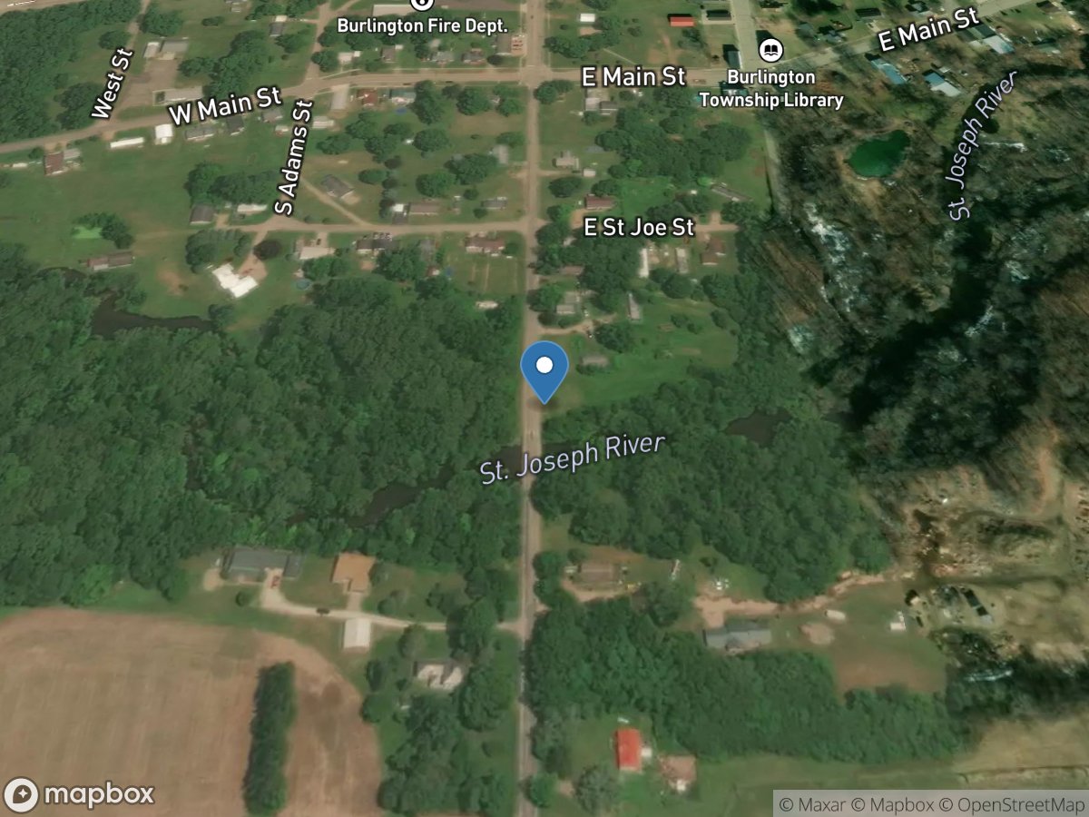 St. Joseph River at Burlington, MI location