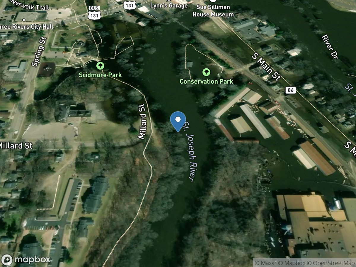 St. Joseph River at Three Rivers, MI location