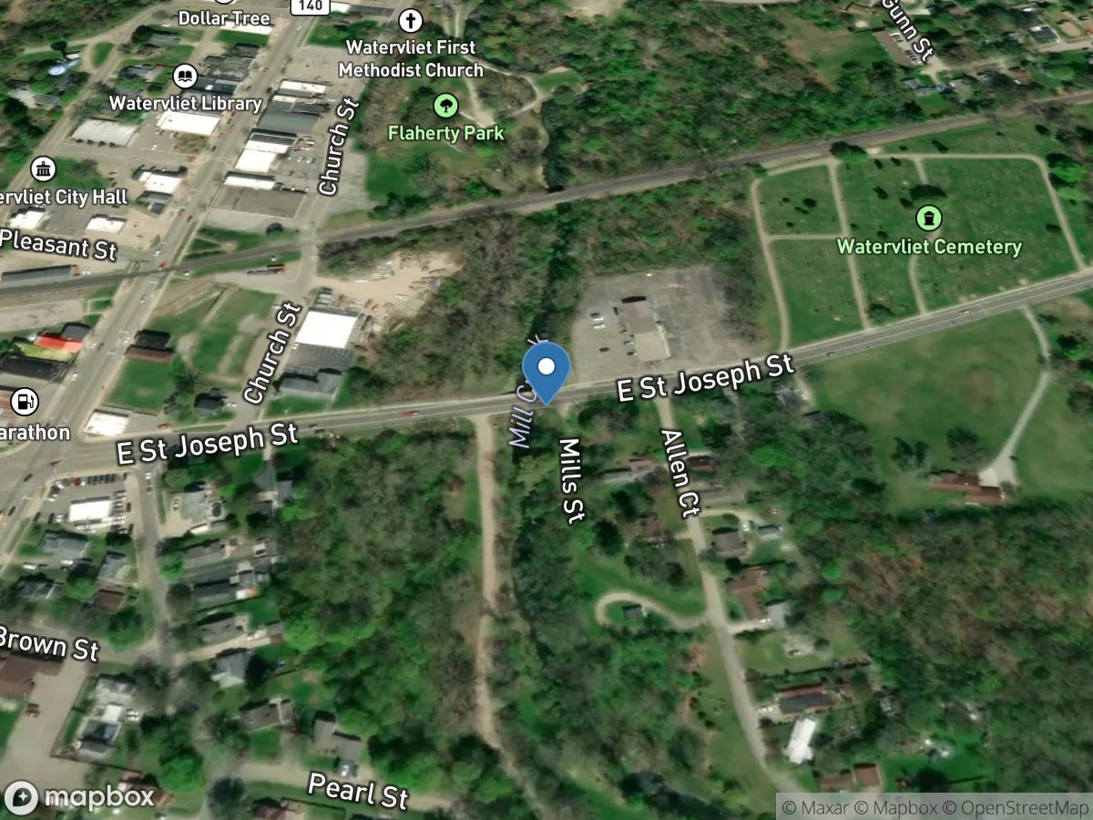 Mill Creek at Red Arrow Highway at Watervliet, MI location