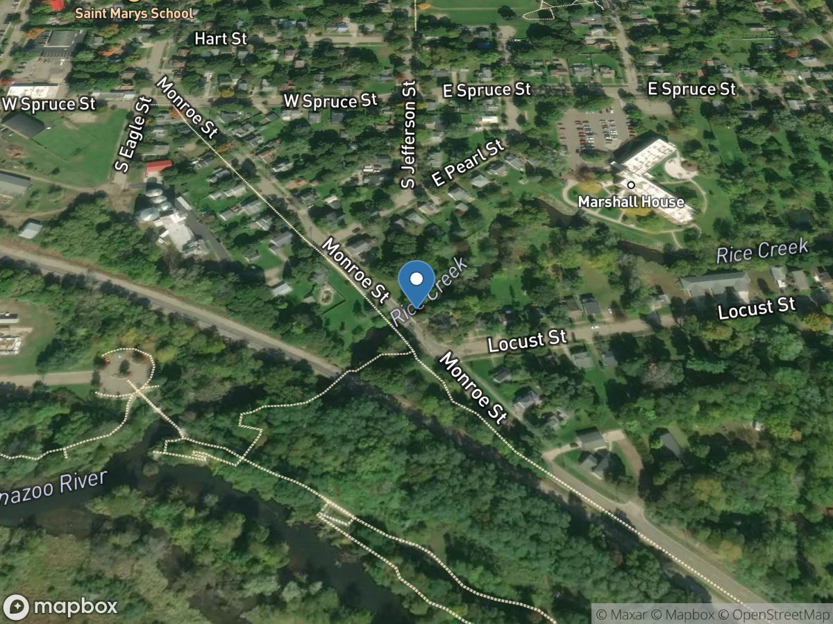 Rice Creek at Monroe Street at Marshall, MI location