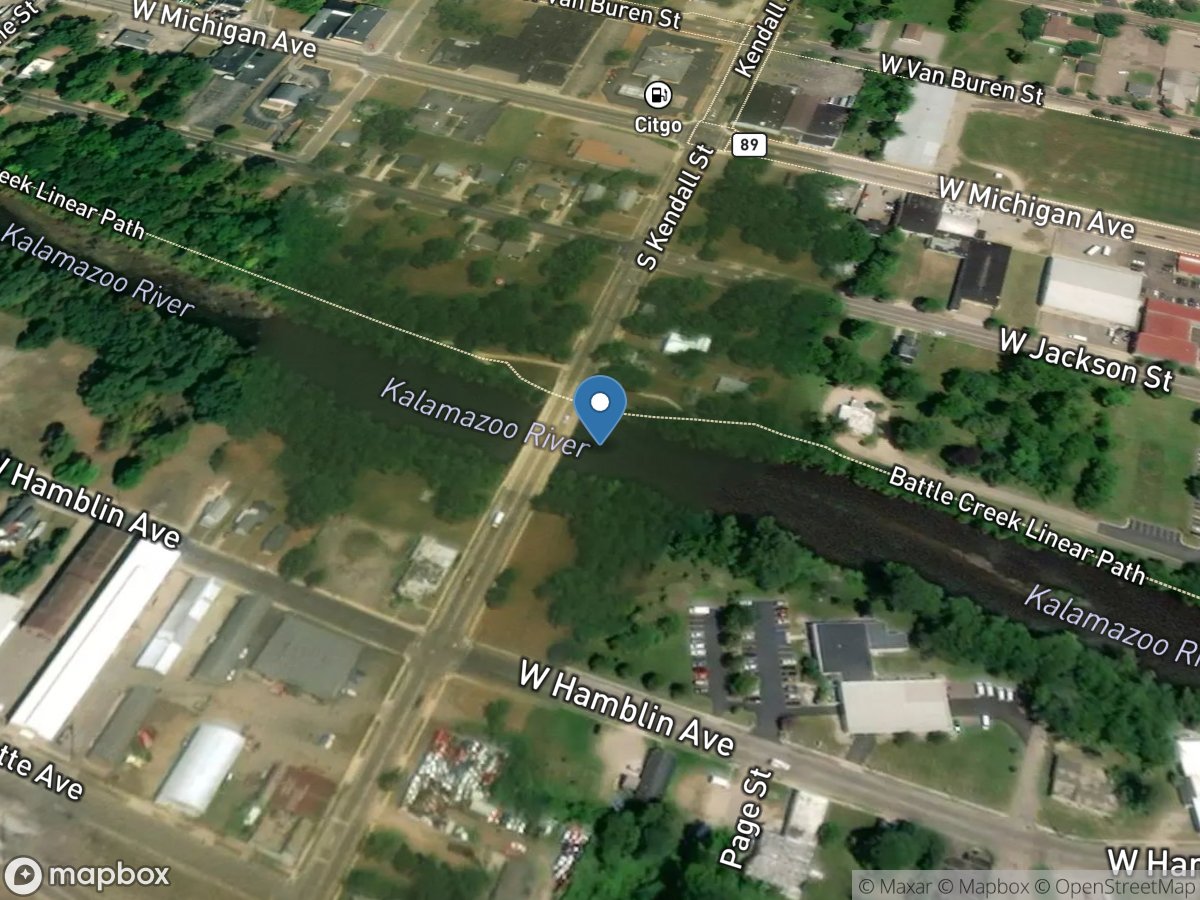 Kalamazoo River near Battle Creek, MI location