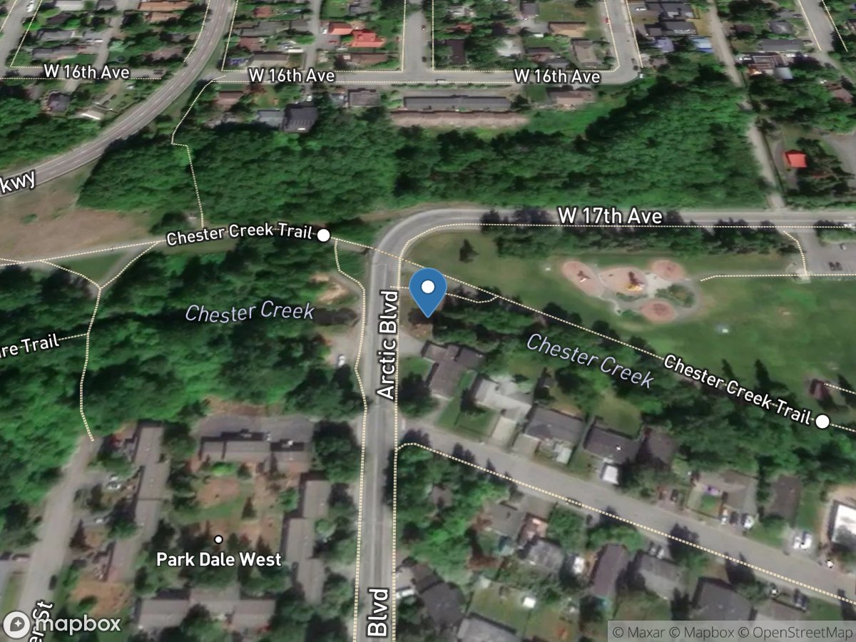 Chester Creek at Arctic Boulevard at Anchorage AK location