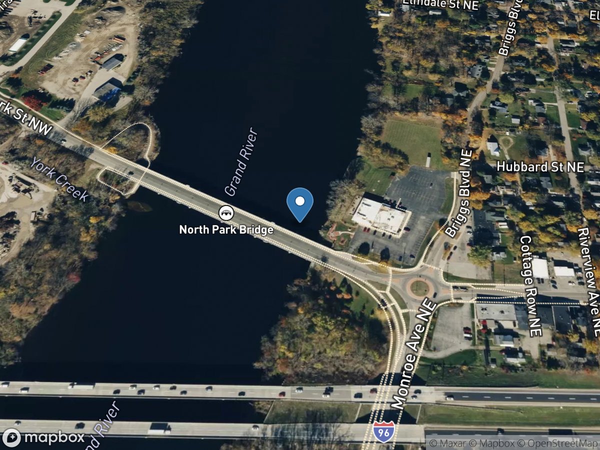 Grand River at North Park ST Northeast at Grand Rapids, MI location