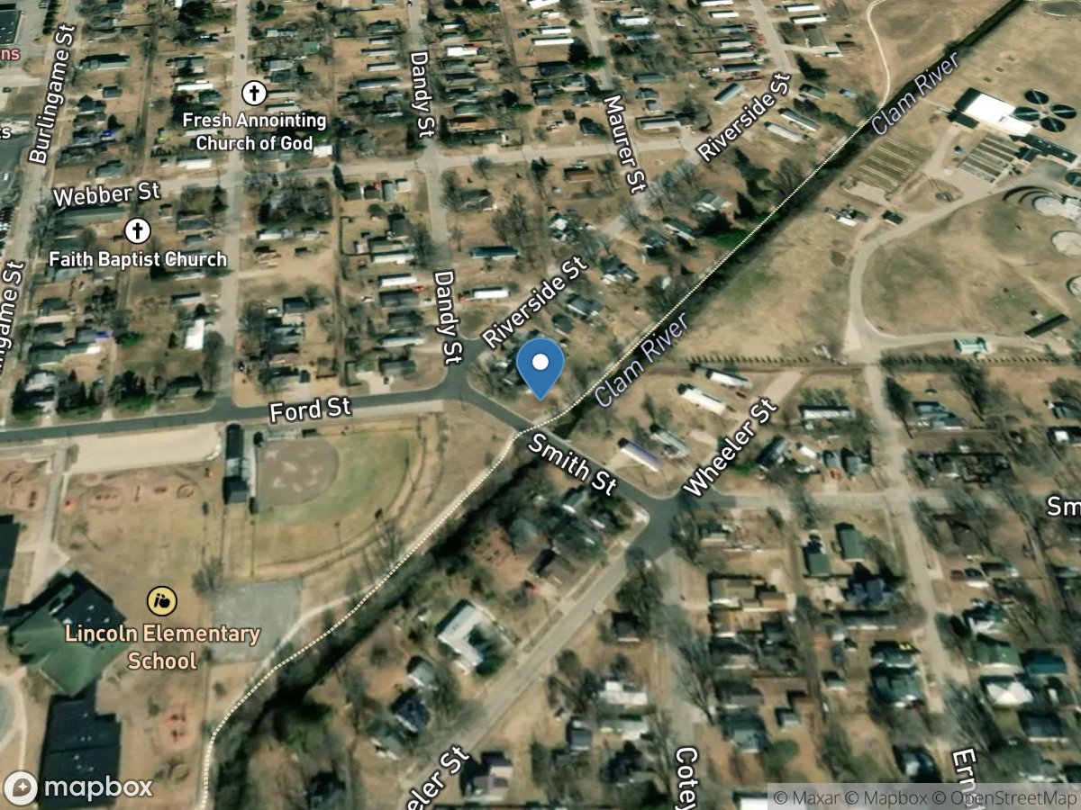 Clam River at Smith Street at Cadillac, MI location