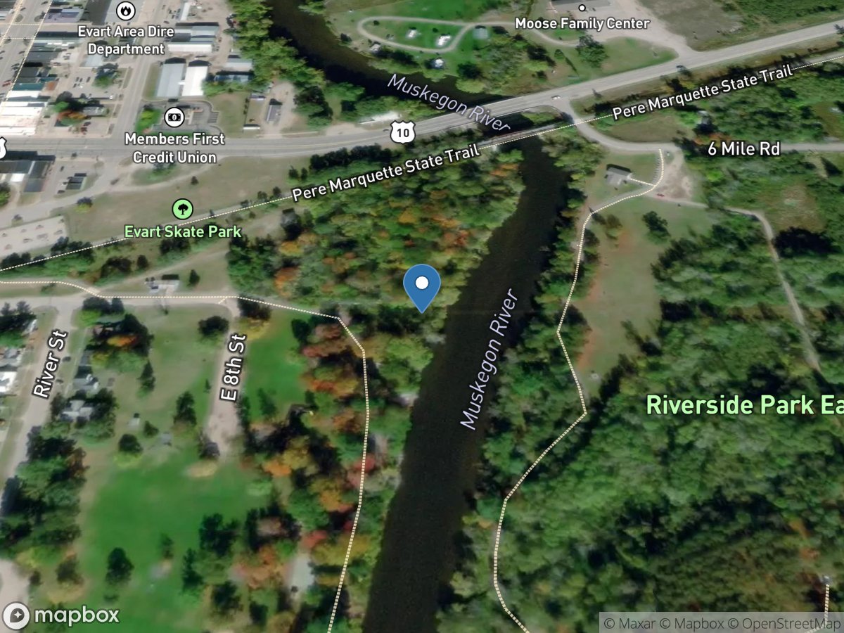 Muskegon River at Evart, MI location