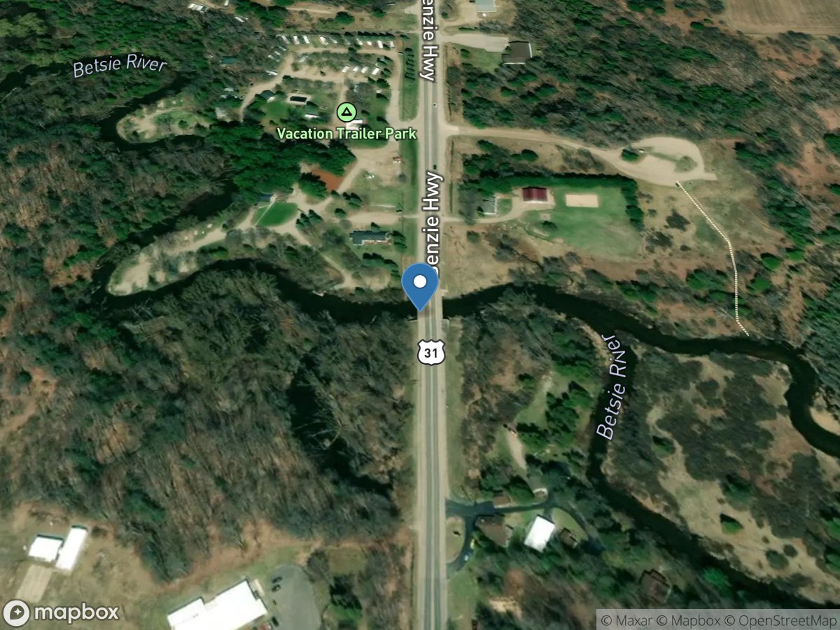 Betsie River at US Highway 31 near Benzonia, MI location