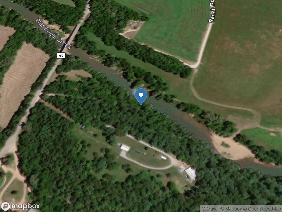 War Eagle Creek near Hindsville, AR location