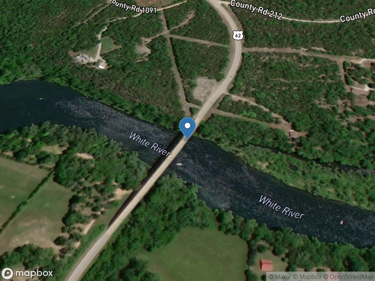 White River near Busch, AR location