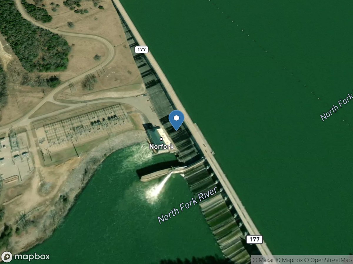 North Fork R. inside Norfork Dam near Norfork, AR location