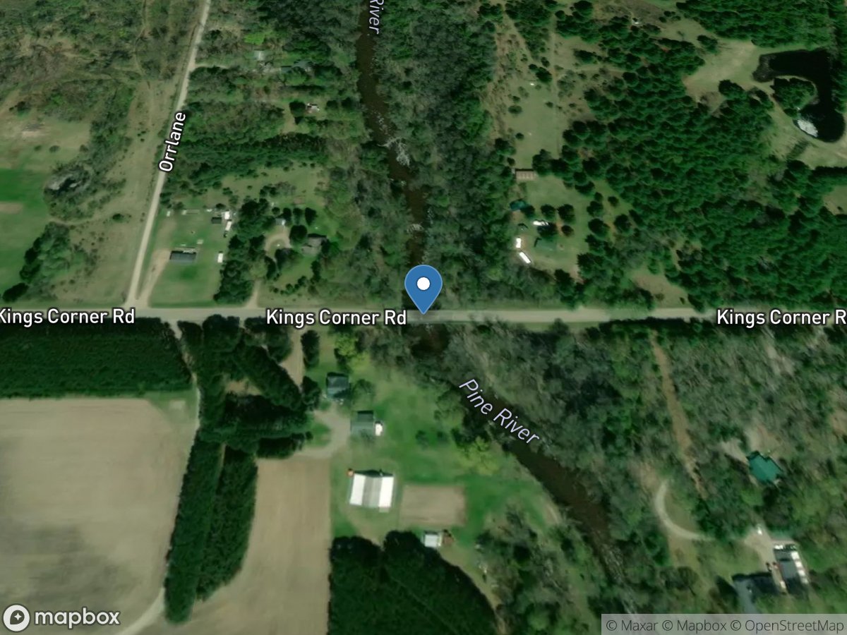Pine River at Kings Corner Road near Oscoda, MI location