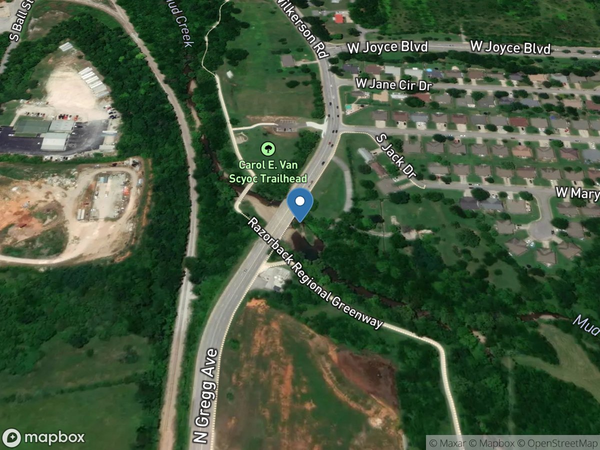 Mud Creek near Johnson, AR location