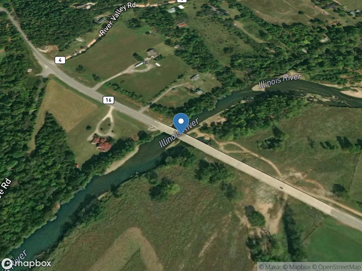 Illinois River at Hwy. 16 near Siloam Springs AR location