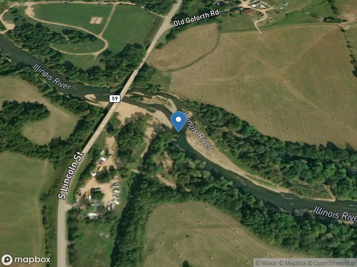 Illinois River South of Siloam Springs, AR location