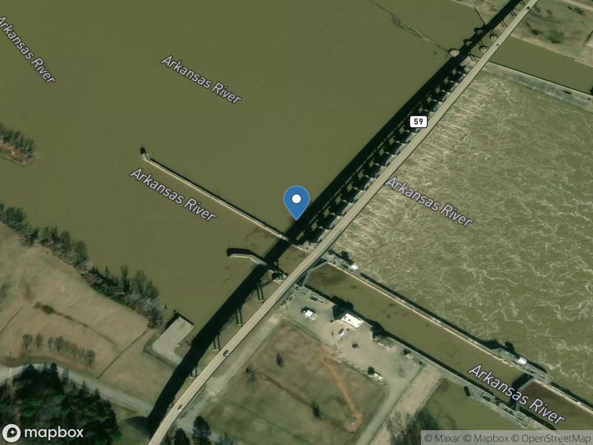 Ark River Hydroplant at Trimble L&d near Van Buren, location