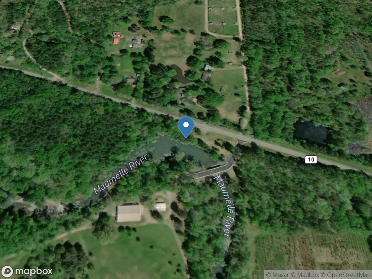 Maumelle River West of Wye, AR location